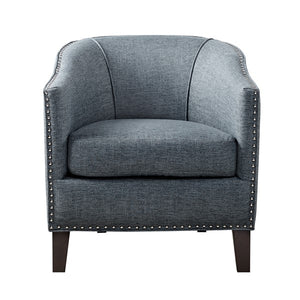 Nail Trimmed Barrel Chair - Slate Blue