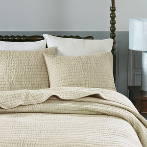 Ivory Serene 3 Piece Cotton Coverlet Set